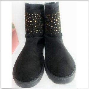 PINKY Collection Black Suede Boots Girls Big Kid